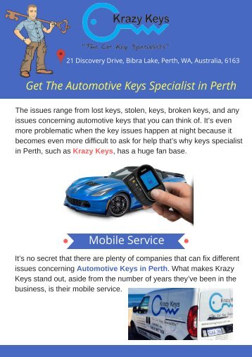 Get The Automotive Keys Specialist in Perth
