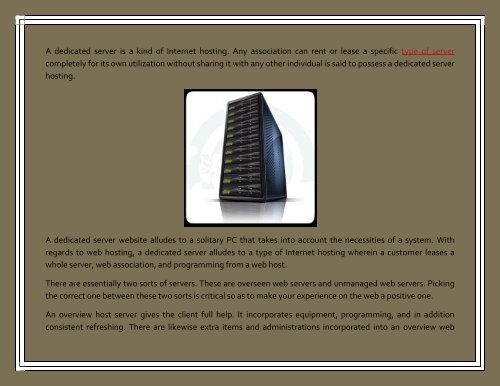 About Unmanaged and Managed cheap Dedicated Server Hosting
