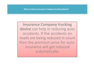 Why to choose Insurance Company tracking device