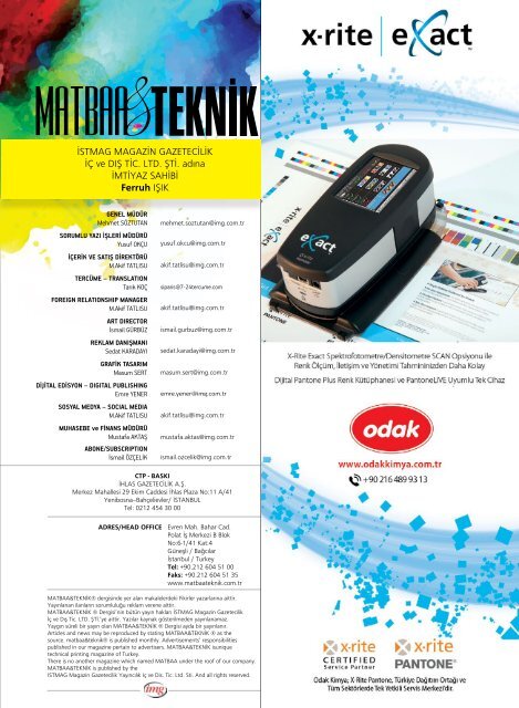 Matbaa Teknik Dergisi Ağustos 2017 Sayısı