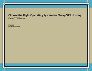 Choose the Right Operating System for Cheap VPS Hosting