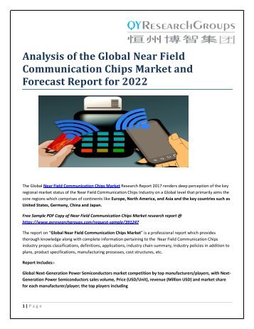 Analysis of the Global Near Field Communication Chips Market and Forecast Report for 2022