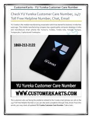 YU Yureka Customer Care Number