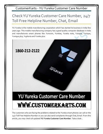YU Yureka Customer Care Number