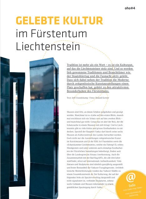 oho #4 - Das Magazin des Fürstentums Liechtenstein