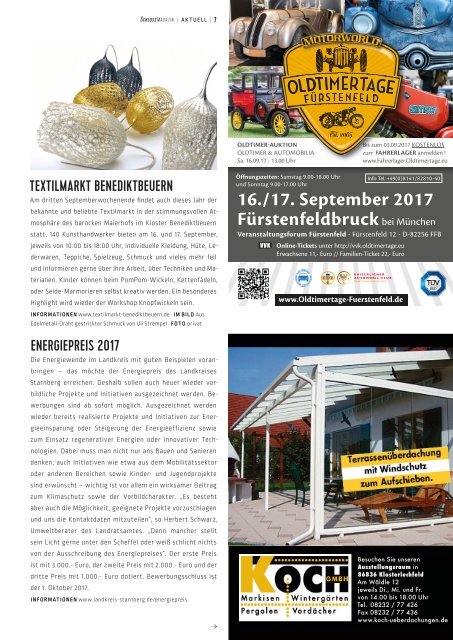 SchlossMagazin Fünfseenland August 2017