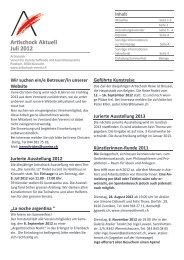 Artischock Aktuell Juli 2012 Inhalt