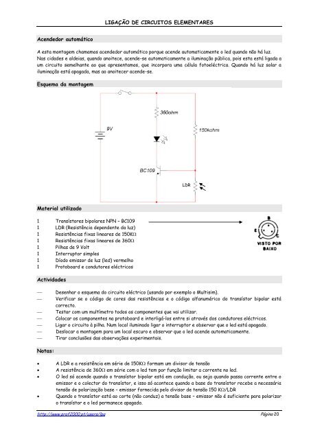 Ligação de circuitos elementares