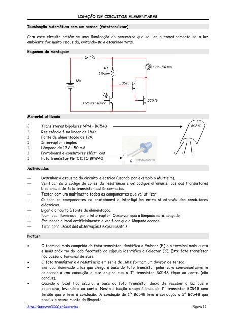 Ligação de circuitos elementares