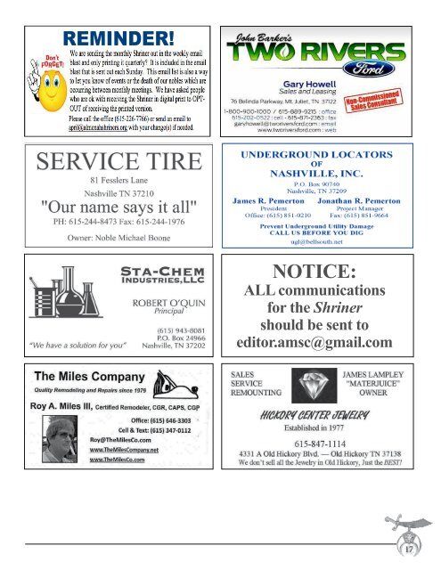 SHRINER AUGUST 2017