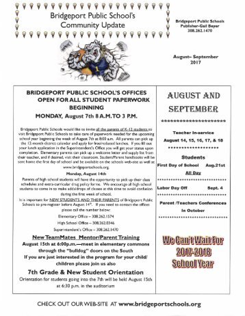 Bridgeport Newsletter August 2017