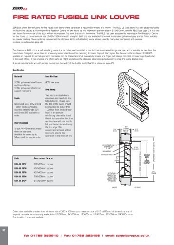 FIRE RATED FUSIBLE LINK LOUVRE