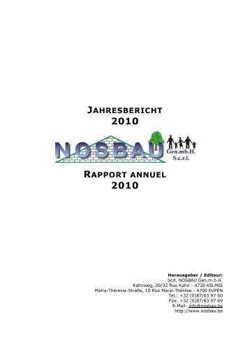 jahresbericht 2010 rapport annuel 2010 - Nosbau