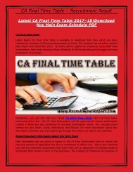 CA Final Time Table