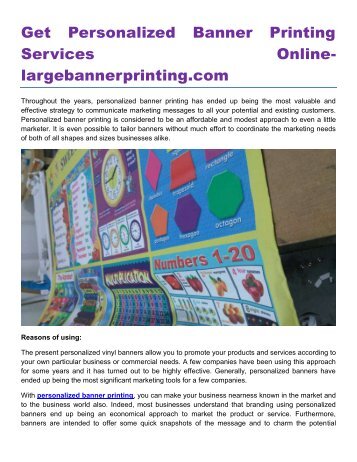 Get Personalized Banner Printing Services Onlinelargebannerprinting.com