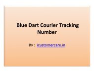 Blue Dart Courier Tracking Numbers