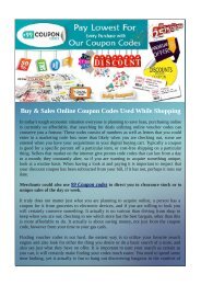 Buy & Sales Online Coupon Codes Used While Shopping