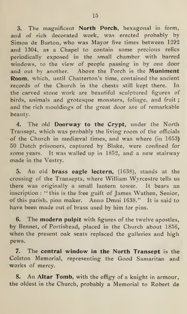 A Short Guide to St Mary Redcliffe Bristol Fourth Edition 1921