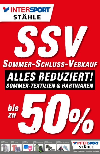 Intersport Stähle - SSV Sommer-Schluss-Verkauf bis zu 50%