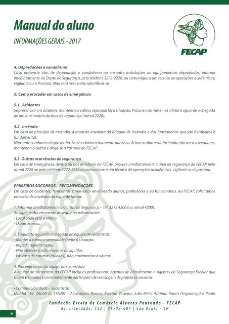 Manual do Aluno Graduação FECAP 2º Semestre de 2017 