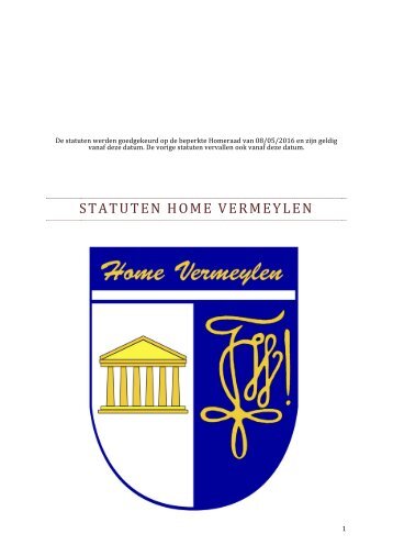 Statuten Home Vermeylen 2017-2018