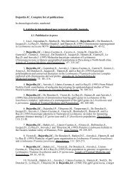 Dujardin JC. Complete list of publications In chronological order ...