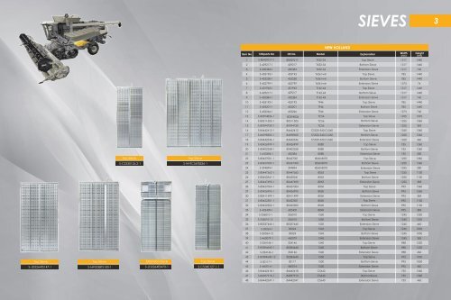 Parts for combine harvester - catalogue manufactured in Turkey