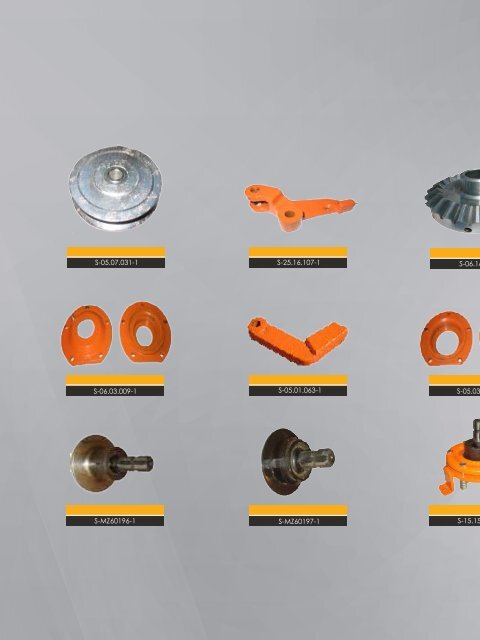 Parts for combine harvester - catalogue manufactured in Turkey