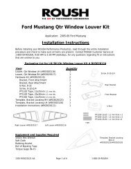 Ford Mustang Qtr Window Louver Kit - Roush Performance