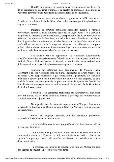 AÇÃO PENAL Nº 5021365-32.2017.4.04.7000PR Inácio Lula da Silva consubstanciada em reformas no Sítio de Atibaia