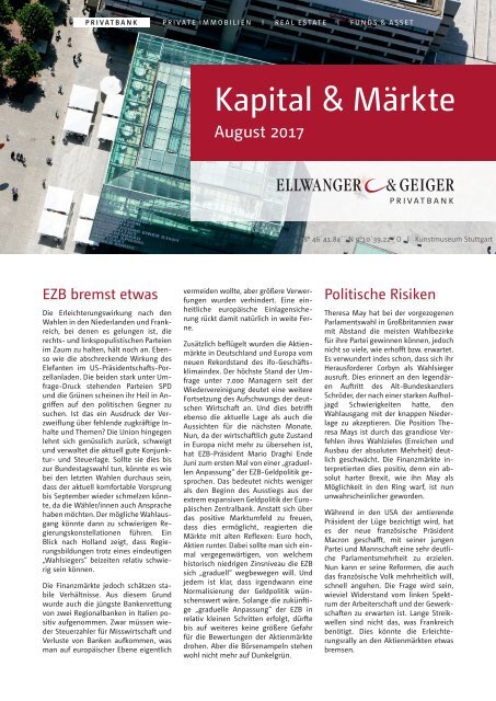 Kapital & Märkte: Ausgabe August 2017