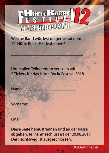 Hütte Rockt Festival 11 - Programmheft