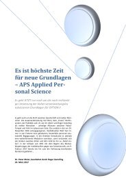 APS Applied Personal Science - Es ist höchste Zeit für neue Grundlagen