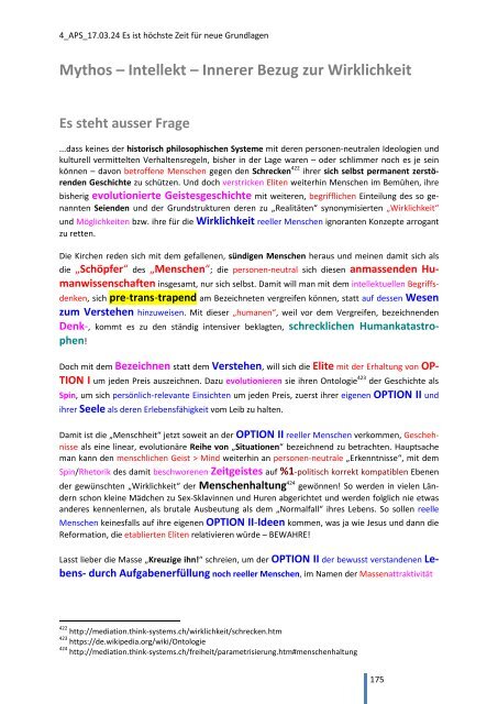 APS Applied Personal Science - Es ist höchste Zeit für neue Grundlagen