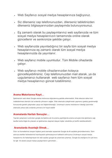 Web Sayfanızı sosyal medya hesaplarınıza bağlıyoruz