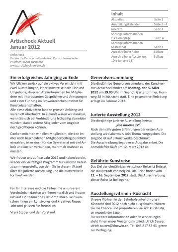 Ausstellungskalender - ARTISCHOCK