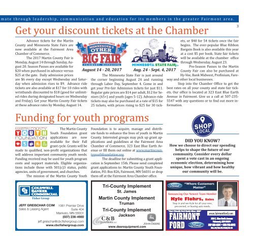 August 2017 - Fairmont Area Chamber Newsletter