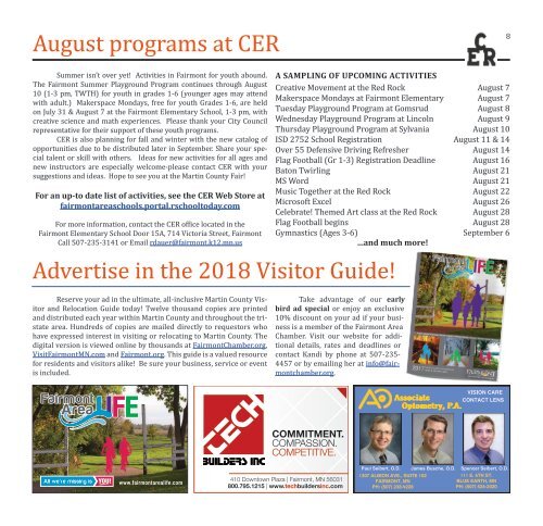 August 2017 - Fairmont Area Chamber Newsletter