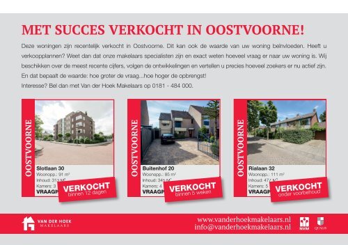 Van der Hoek, succesvol verkocht flyer Oostvoorne, week 33/augustus 2017