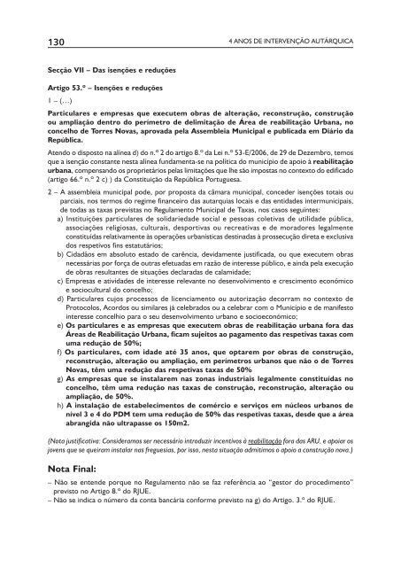 4 Anos de Intervenção Autárquica