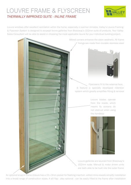 Louvre Frame Flyscreen Valley Windows