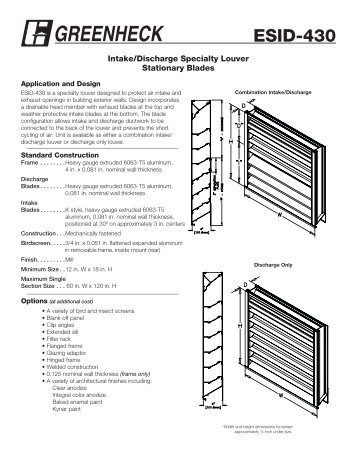 ESID-430 (4" Frame, Specialty Intake/Discharge) - Greenheck