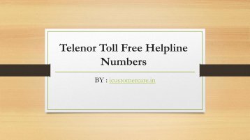 Telenor Toll Free Customer Helpline Numbers