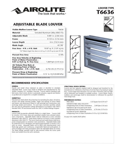 Louver Free Area Chart