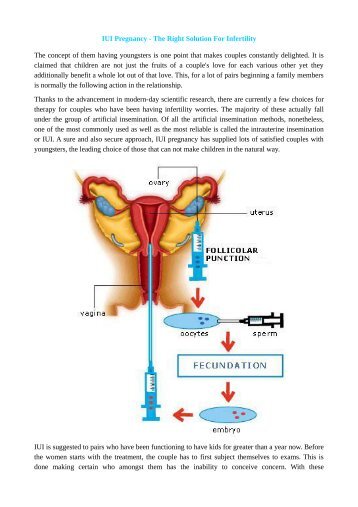 IUI Pregnancy - The Right Solution For Infertility