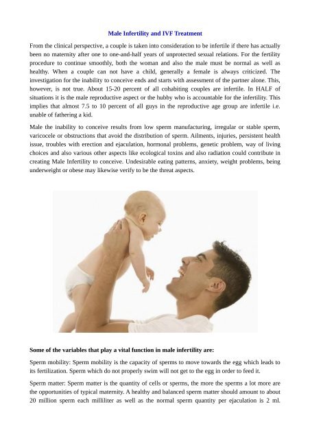 Male Infertility and IVF Treatment