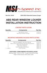 MSI Rear Window Louver Installation Instructions - CARiD.com