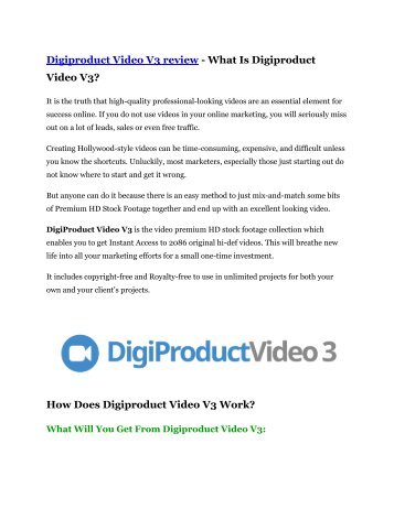 Digiproduct Video V3 review - Digiproduct Video V3 demo & BONUS