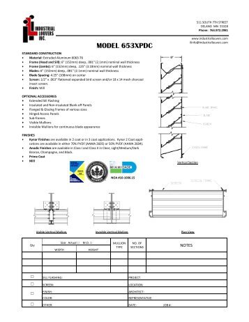 MODEL 653XPDC - Industrial Louvers Inc.