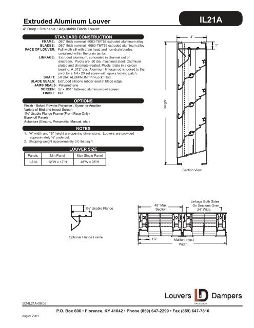 Il21a Extruded Aluminum Louver Louvers And Dampers